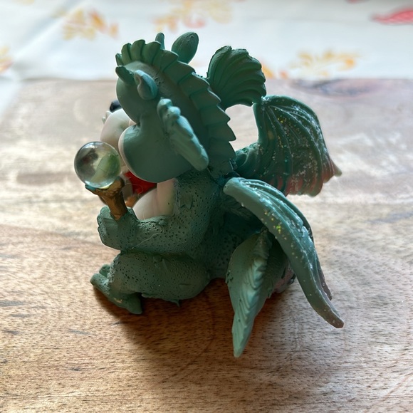 Whimsical Wizard and Dragon with A Staff & Crystal Ball Vintage - Picture 3 of 12